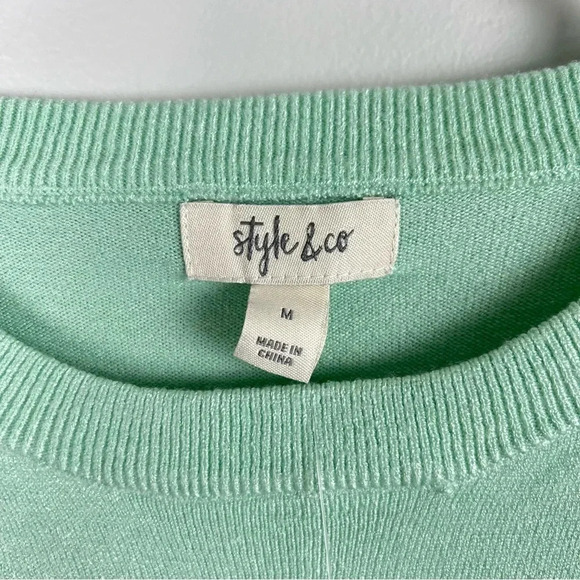 NEW Beautiful Teal Sweater, soft, stylish, from Style & Co.,  by Size Medium - Picture 6 of 9